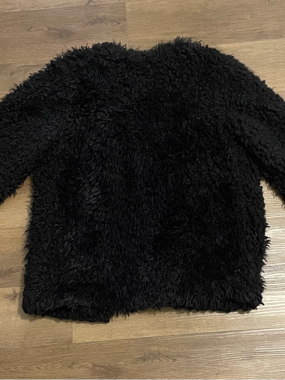 Women's whimsigoth Black Faux Shearling Teddy Coat - Picture 2 of 2